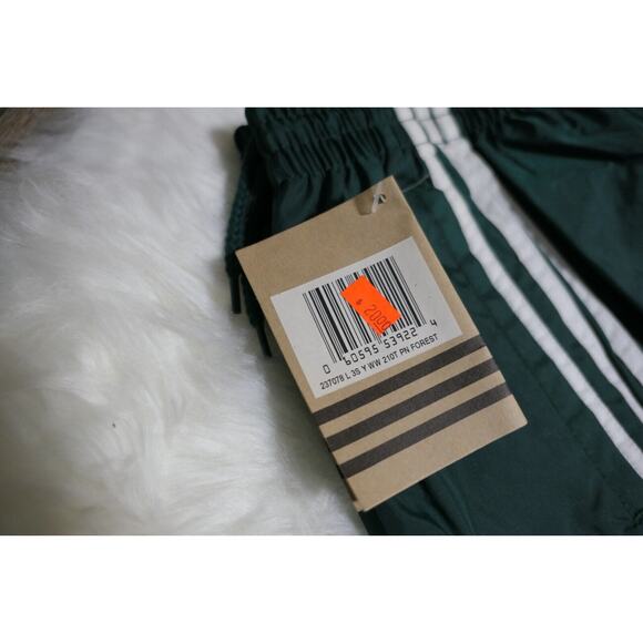 NWT Y2K 90s Rare Adidas Vintage Nylon Forest Green Track Pants Youth Large - Picture 2 of 12